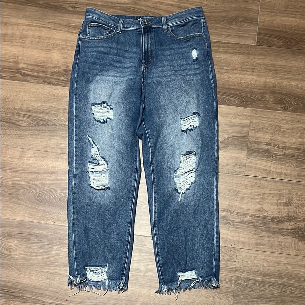 SO Blue Boyfriend Jeans Distressed Casual